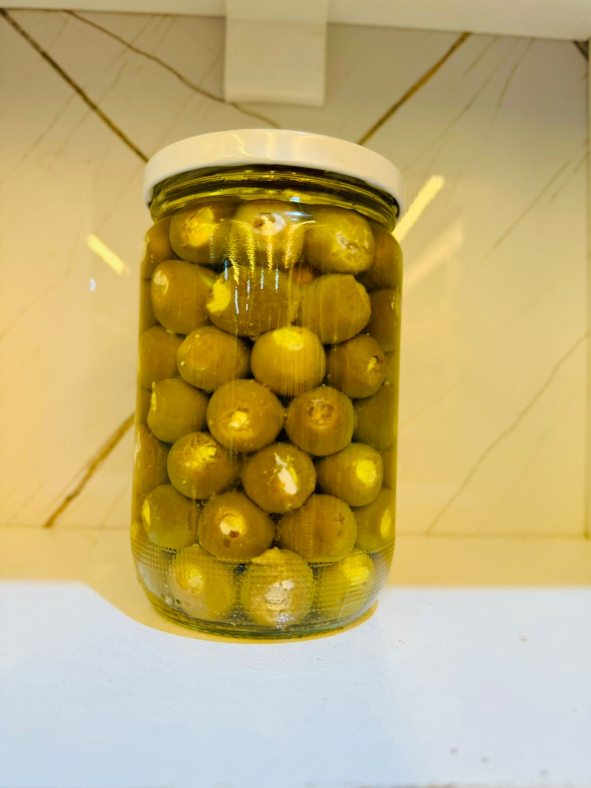 Stuffed olives with labneh